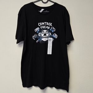 TeeTurtle Control Freak Graphic T-Shirt Black L